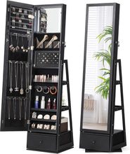 Load image into Gallery viewer, 360° Swivel Jewelry Cabinet with Touch Screen Mirror - Elegant Storage Solution
