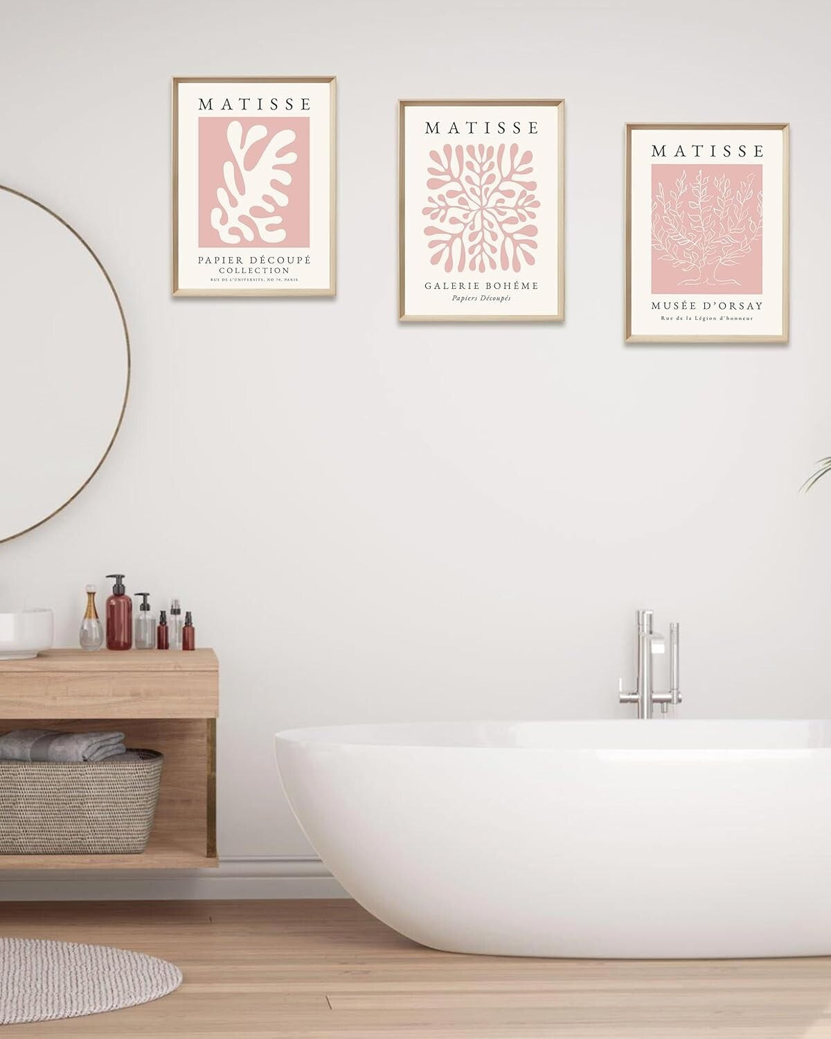 Elegant Framed Matisse Prints - Pink Canvas Decor for Bedroom & Living Room