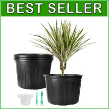 Load image into Gallery viewer, Thickened Soft Plastic 5 Gallon Nursery Pots - 12 Pack with Plant Tags &amp; Tools