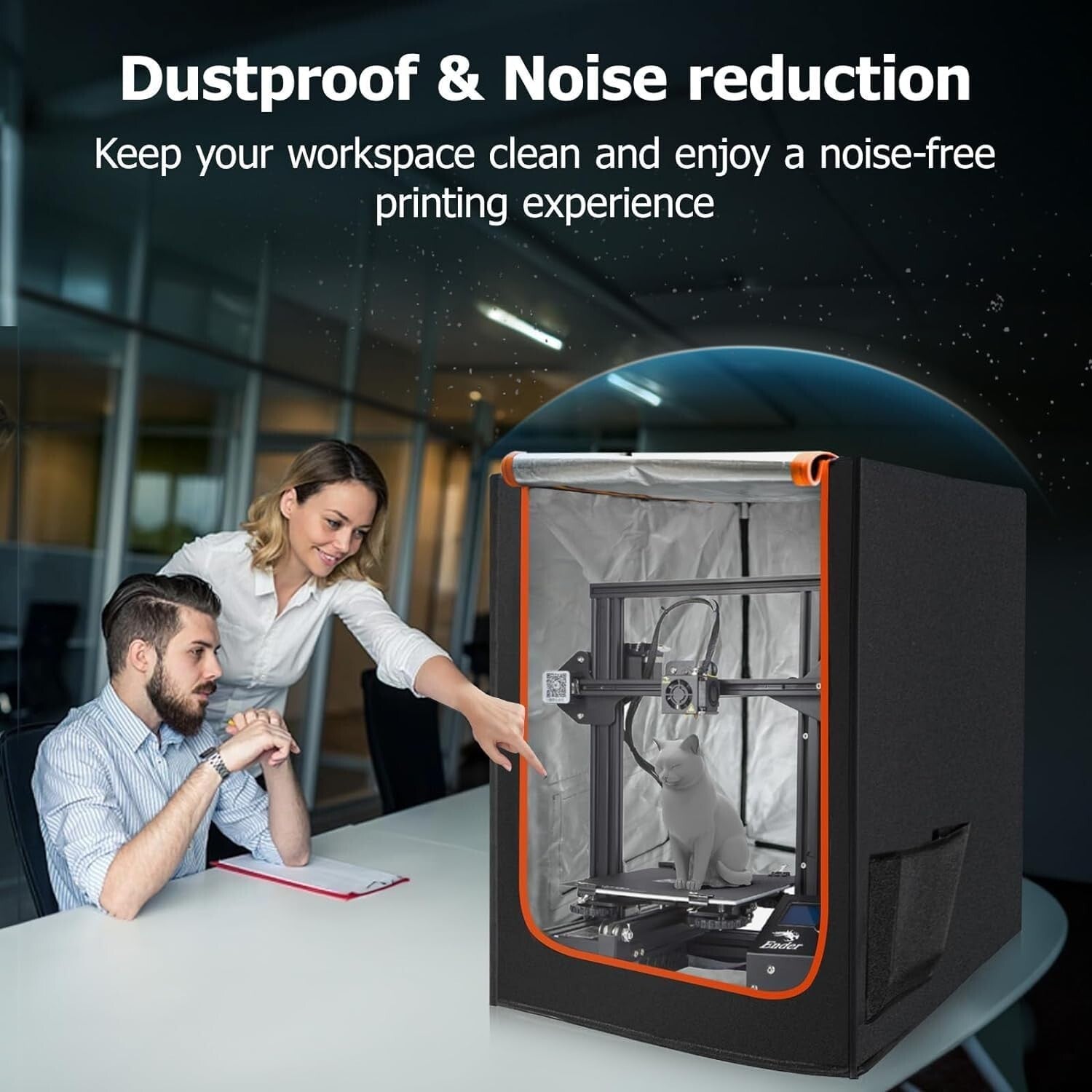 Noise-Reducing 3D Printer Enclosure with Fireproof Cover - Fits All Models