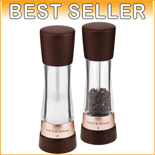 Elegant Rose Gold Salt and Pepper Mill Gift Set with Adjustable Grinding Levels