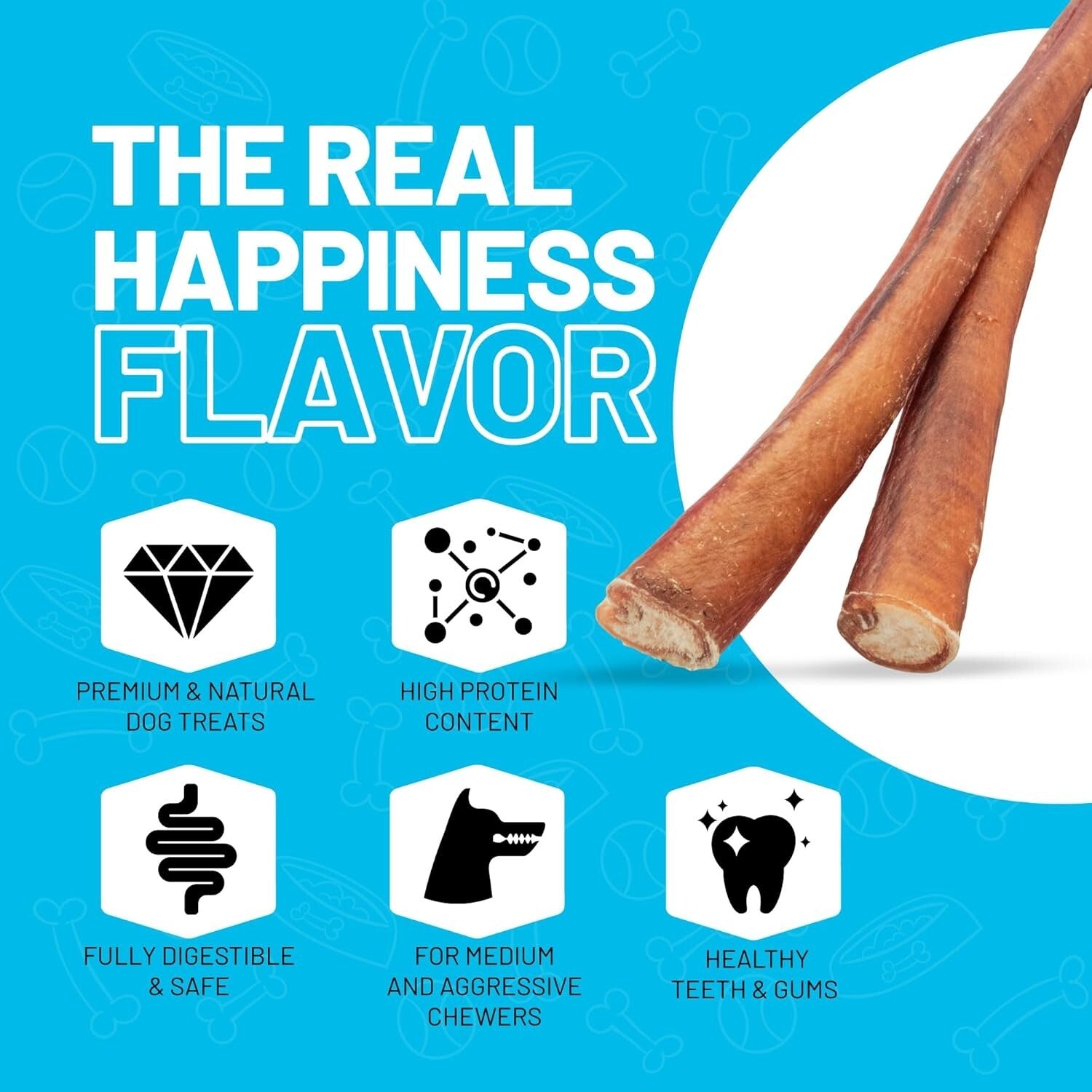 XL 12-Inch Bully Sticks - 12 Count - Natural Dog Treats for Chewing Bliss