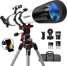 Load image into Gallery viewer, Portable 90mm Refractor Telescope - 800mm &amp; Phone Adapter for Stargazing