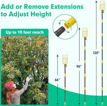 Load image into Gallery viewer, Heavy Duty 8FT Fruit Picker Pole with 5.5" Basket - Ideal for Home Gardens