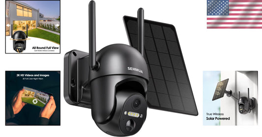 Wireless Outdoor Camera with Night Vision & PIR Motion Detection, 2K Resolution