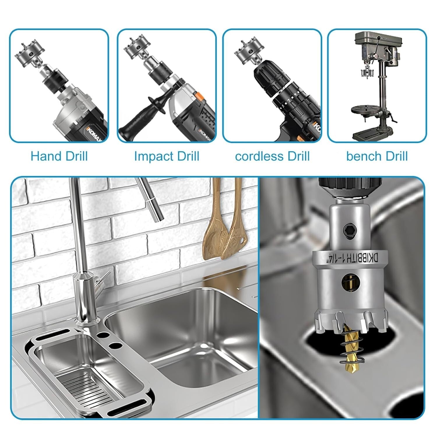 Durable 11-Piece Hole Saw Set with Rust-Resistant Storage Case - Ideal for DIY