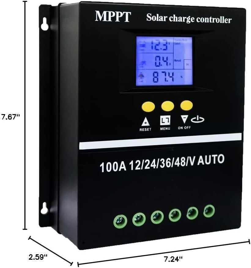 Multi-Functional 60A MPPT Solar Controller with Backlit LCD and Compact Design