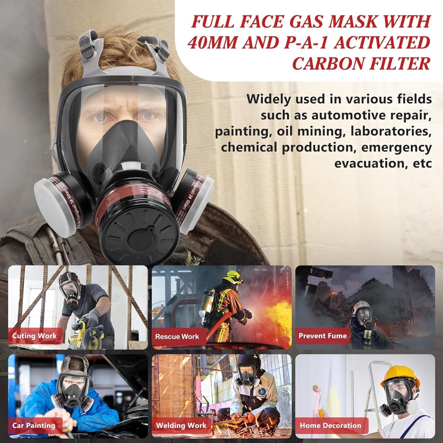 High-Quality Full Face Respirator with Soft Silicone Seal for Comfort and Safety