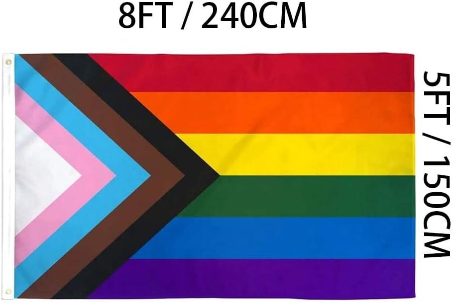 Inclusive Heavy Duty Double-Sided Rainbow Flag 5x8 - Perfect for Every Occasion