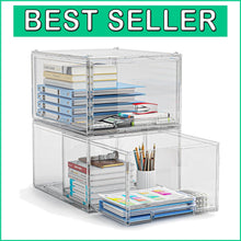 Load image into Gallery viewer, Durable 2 Drawer Clear Acrylic Desktop Organizers - Versatile Storage Solution