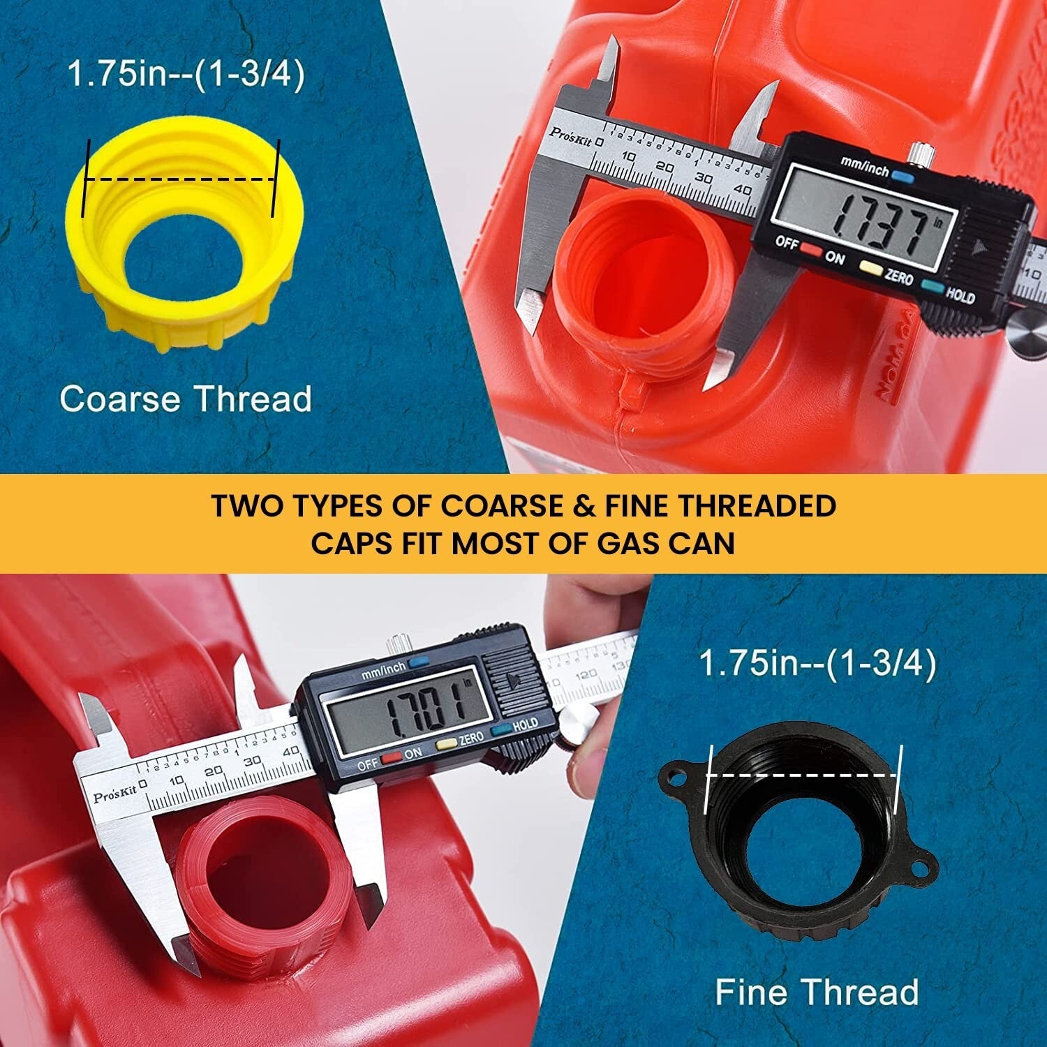 10-Pack Flexible Gas Can Spout Replacement Kit with Screw Collar Caps & Filter