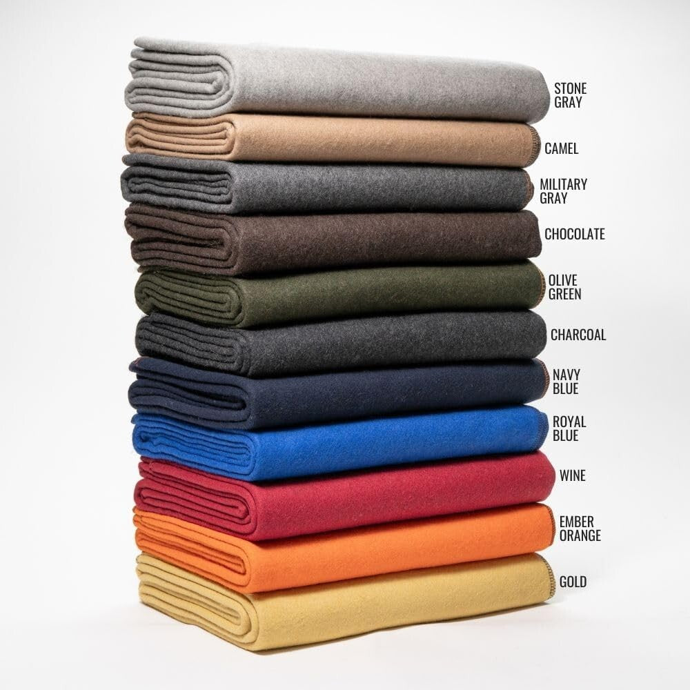 Fire-Retardant Wool Blanket - Large 64x88, Ideal for Outdoors & Emergency Use
