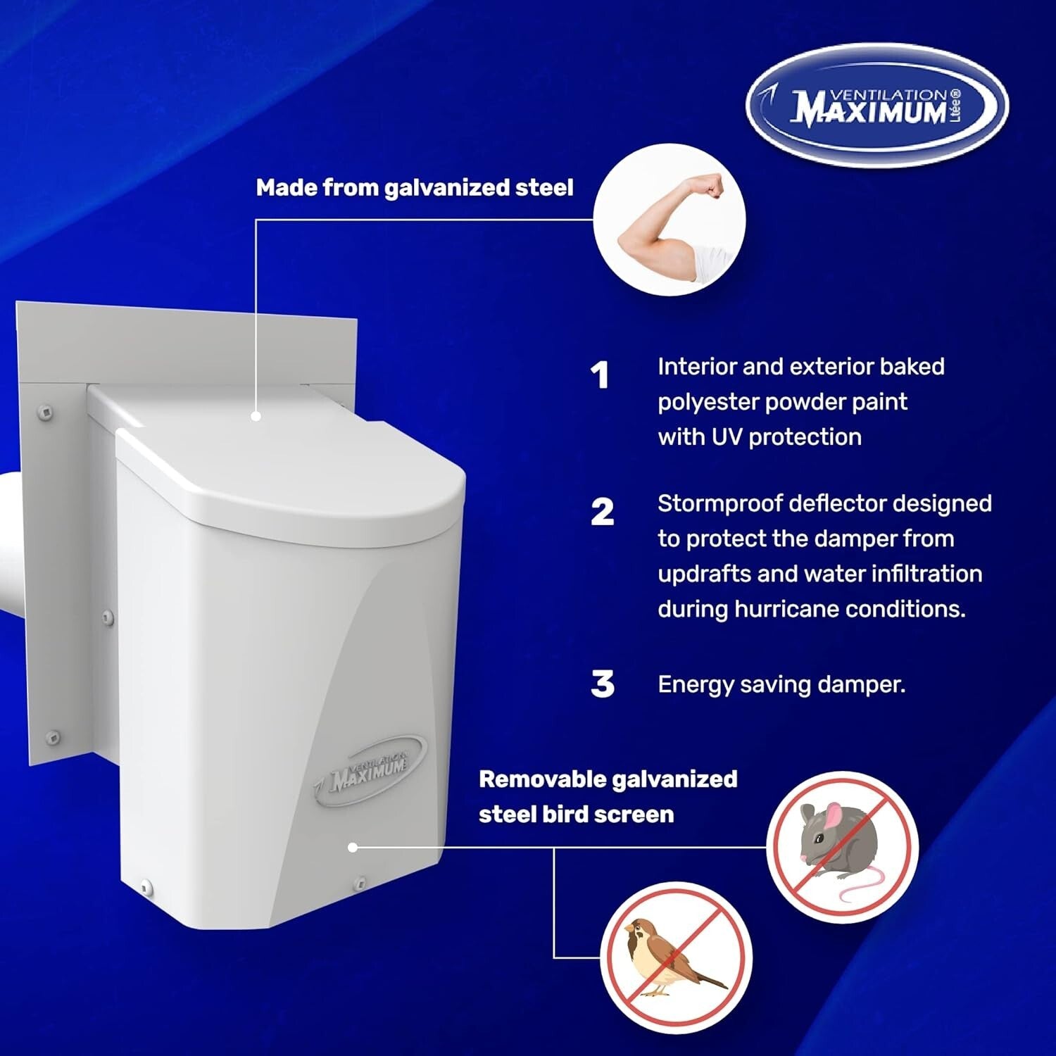 Energy-Saving 4-Inch Wall Dryer Vent Cover with Durable Steel Construction