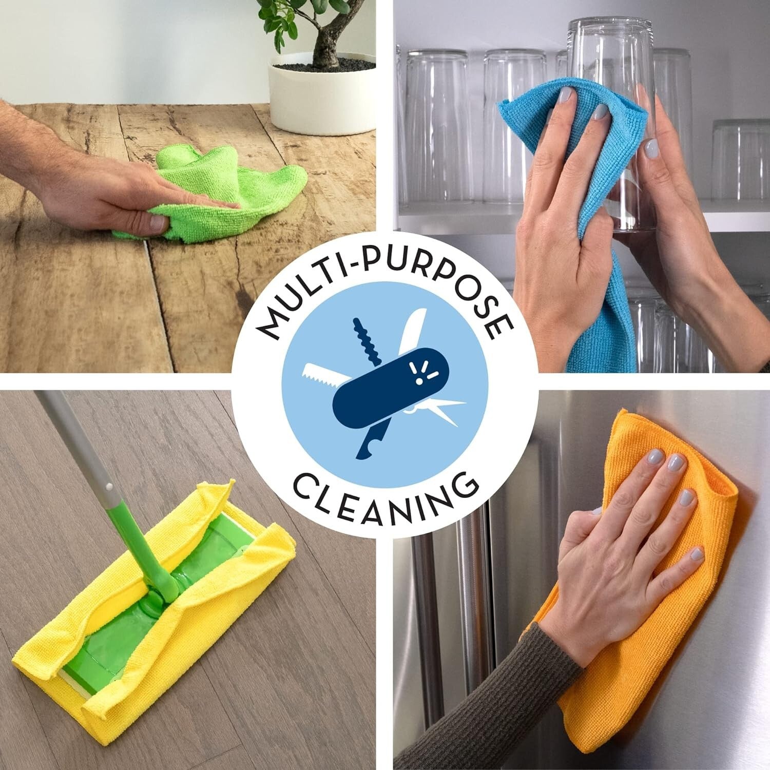 Super Absorbent Microfiber Cleaning Cloths - 150 Pack, Perfect for All Surfaces