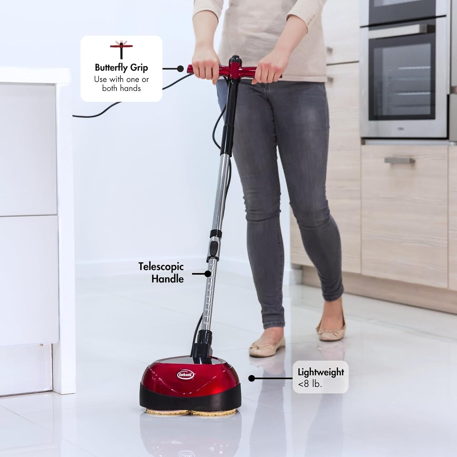 Versatile 3-in-1 Floor Cleaner & Polisher - 2200 RPM Lightweight Machine