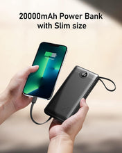 Load image into Gallery viewer, Airline Approved 20000mAh Power Bank with Built-in Cables for iPhone &amp; Android