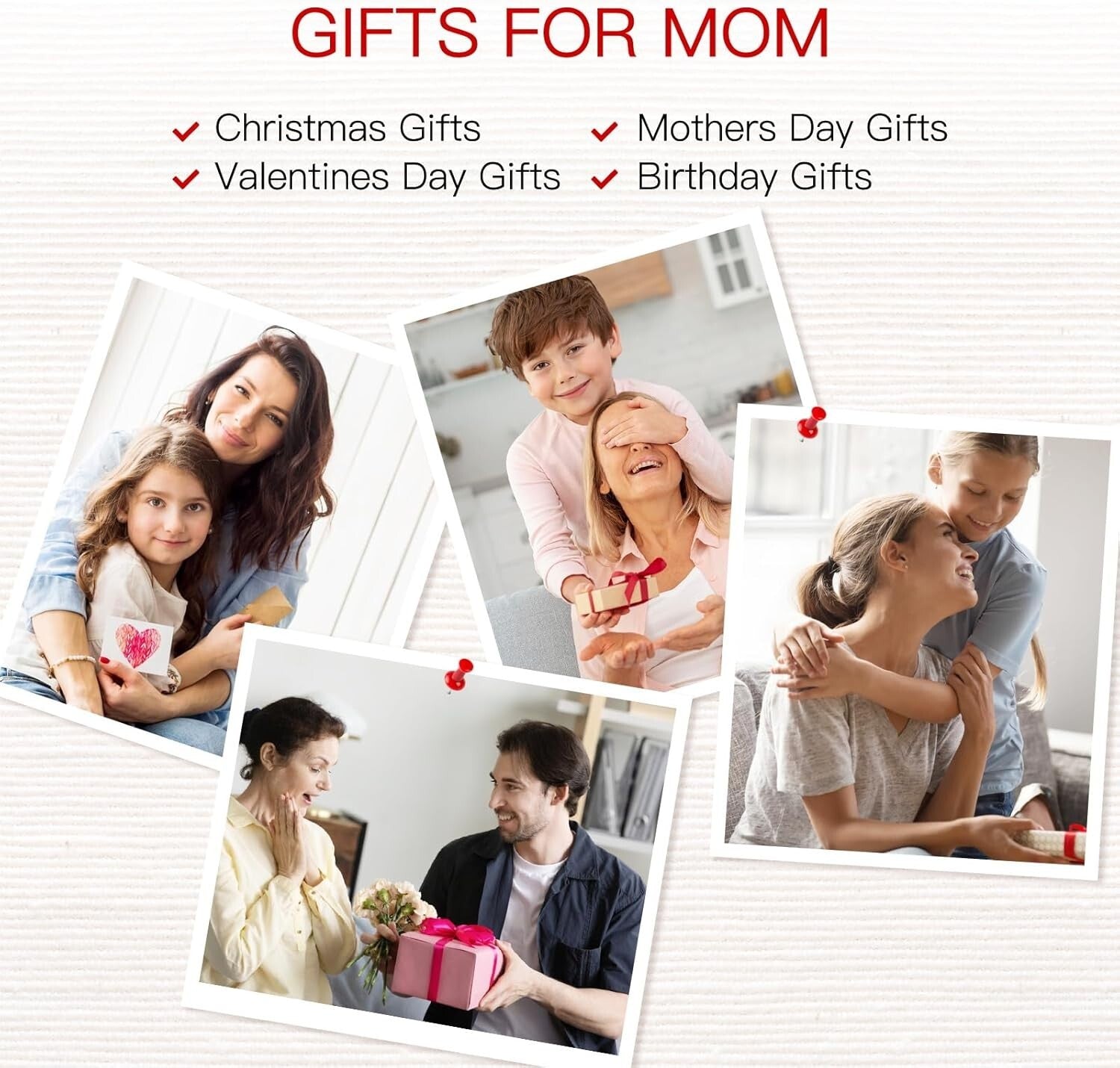 Luxurious Preserved Red Rose & 'I Love You' Necklace - Forever Love Gift for Mom