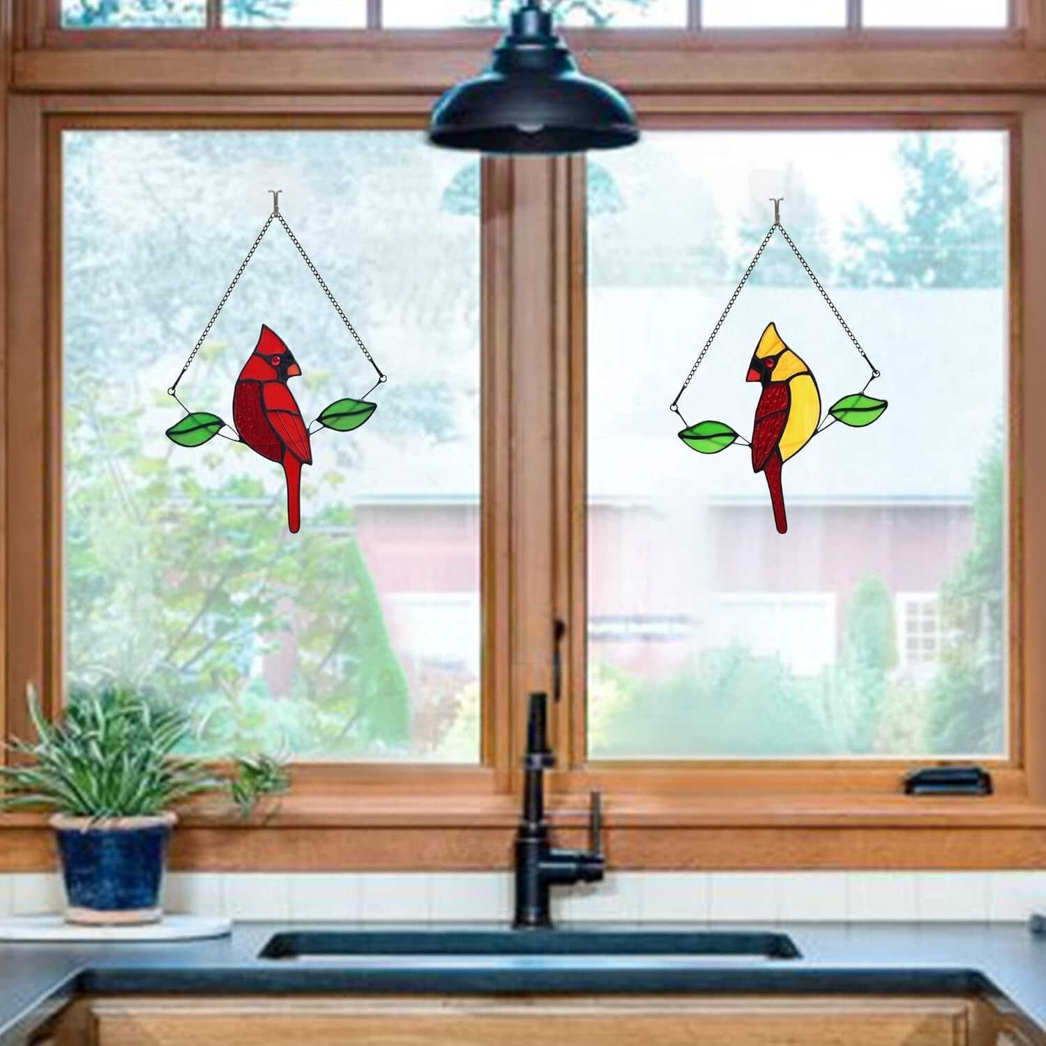 Handmade Stained Glass Cardinal Suncatcher - Heartfelt Memorial Gifts for Women