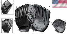 Load image into Gallery viewer, 2021 A360 Youth 12" Baseball Glove - Left Hand Pitcher, Black/Grey Utility