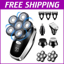 Load image into Gallery viewer, Waterproof Cordless Head Razor with Multiple Attachments for Total Grooming