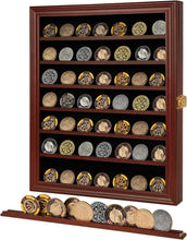 Load image into Gallery viewer, Large Mahogany Collectible Display Shadow Box - Lockable with Removable Shelves