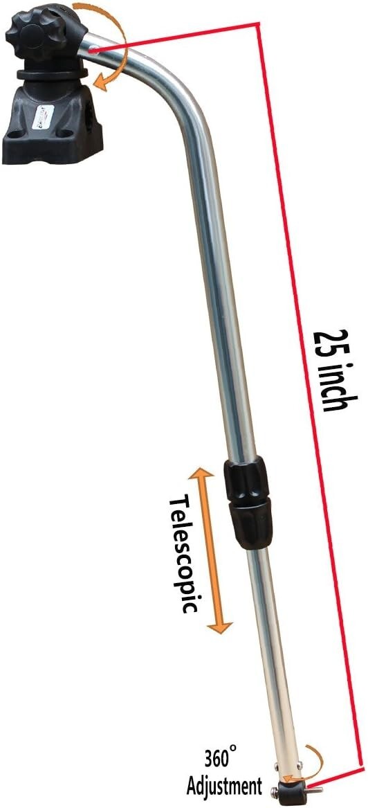 Versatile Fish Finder Mounting Arm for Inflatable Boats & Kayaks - Deck Mount