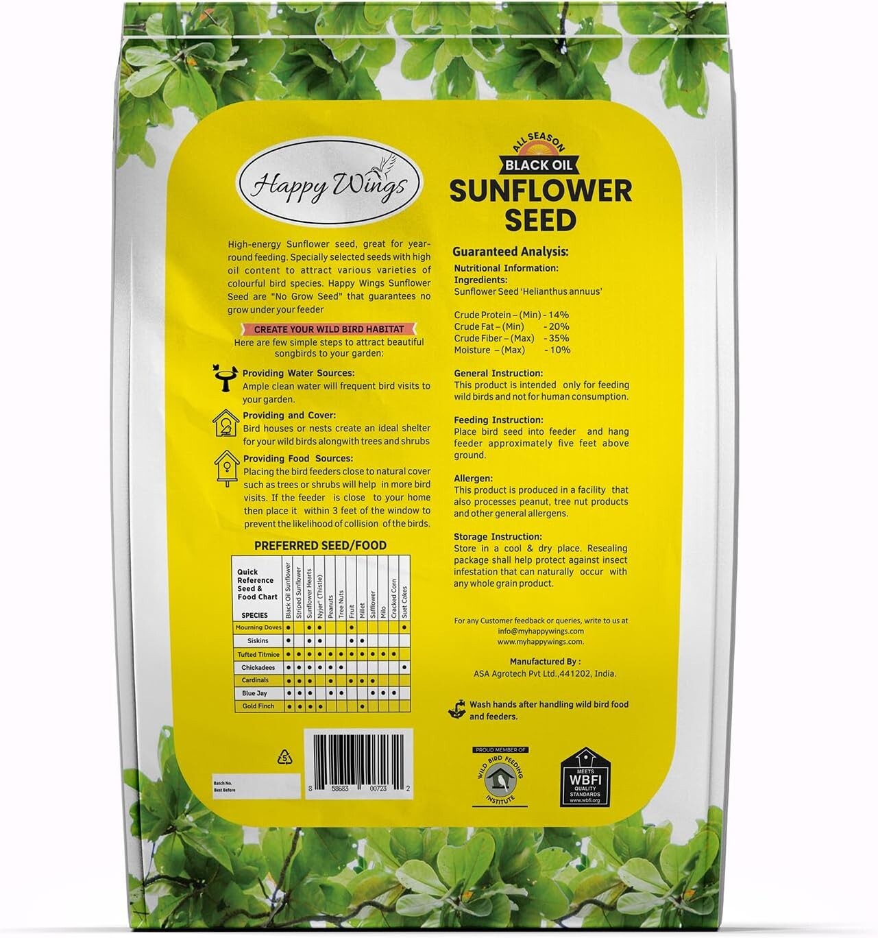 High-Protein 15 lbs Black Oil Sunflower Seeds - Year-Round Bird Care