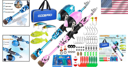 Beginner-Friendly Kids Fishing Kit - Pink Telescopic Rod & Size Options 1.2-1.8M