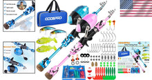 Load image into Gallery viewer, Beginner-Friendly Kids Fishing Kit - Pink Telescopic Rod &amp; Size Options 1.2-1.8M