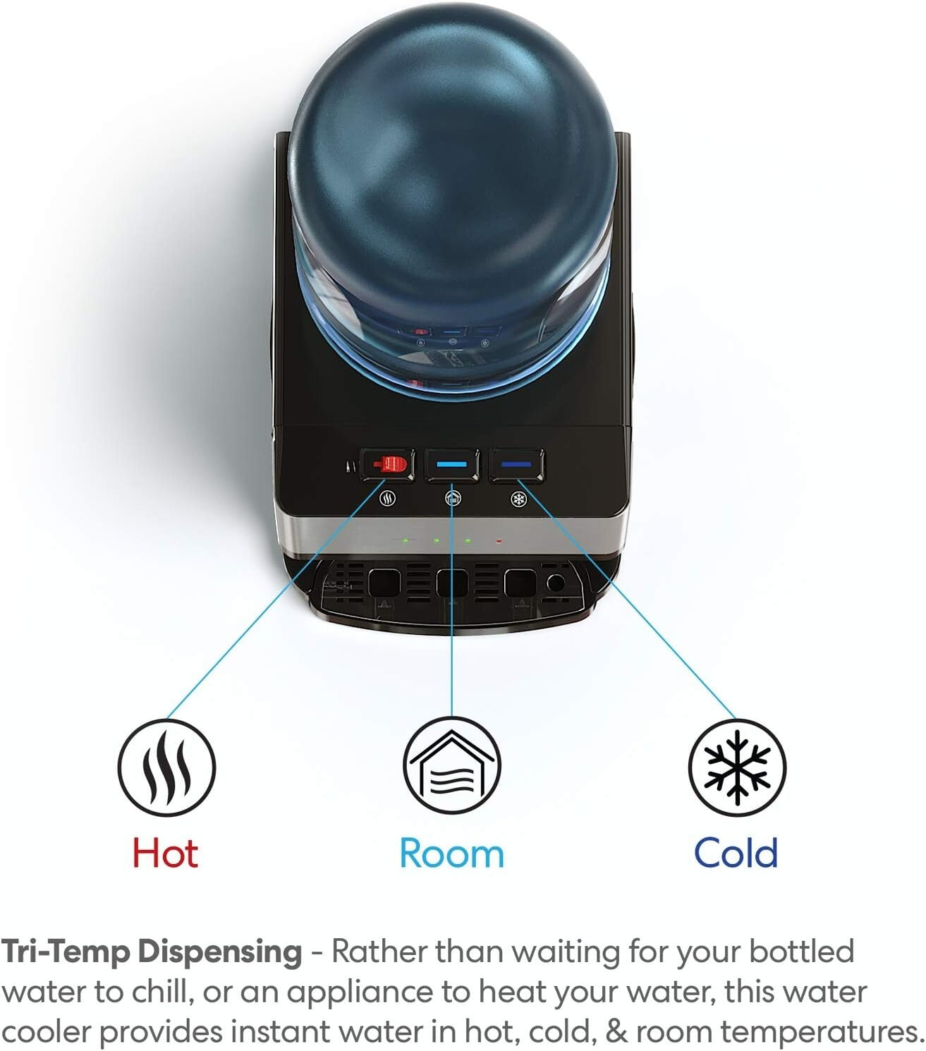 Premium Top Loading Water Dispenser with Removable Tray – 3 Temperature Settings