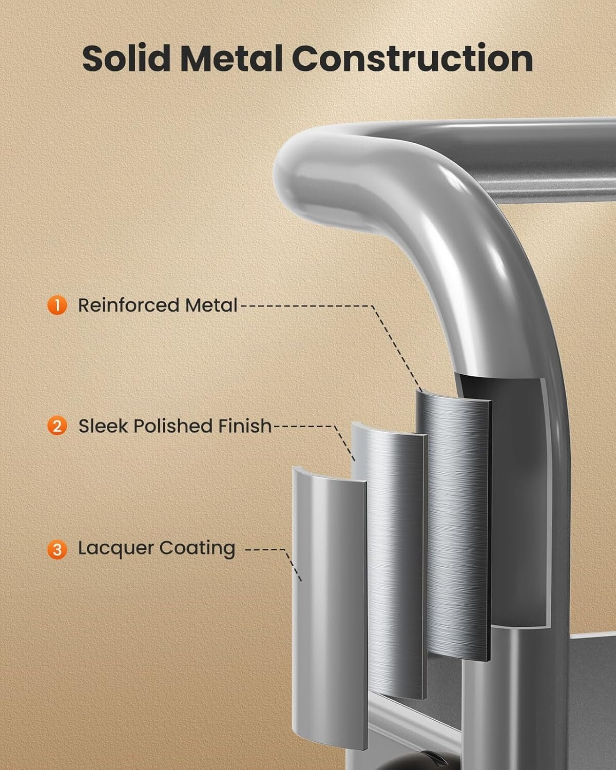 Multifunctional 3-Tier Utility Cart with Lockable Wheels - Perfect for Any Space