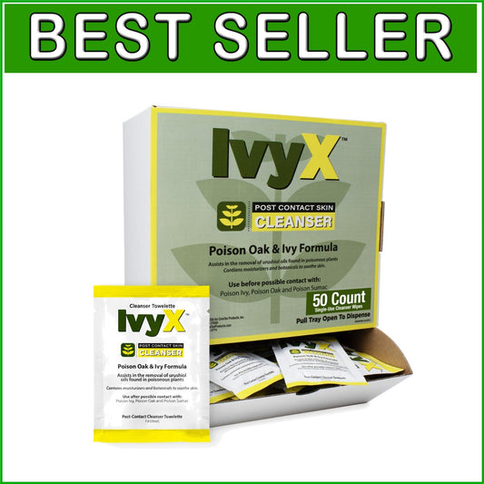 USA Made Ivy X Poison Ivy Treatment Wipes - 50 Pack for Every Outdoor Adventure