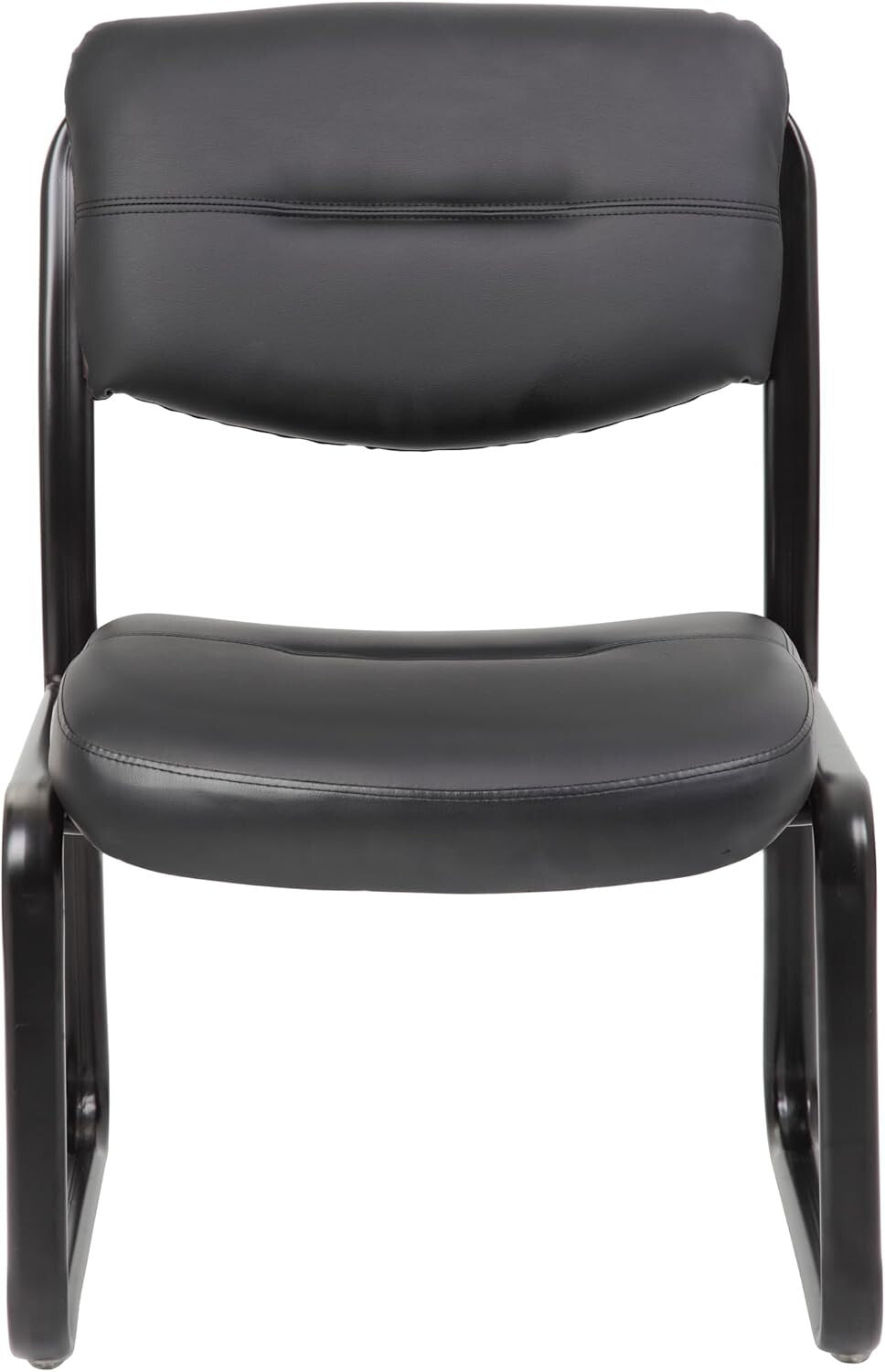 Upholstered Black Side Chair with Contoured Cushions – Ideal for Professionals