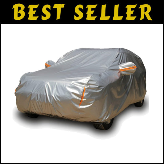 All-Weather Silver SUV Cover: Waterproof, Windproof & UV Layering Protection