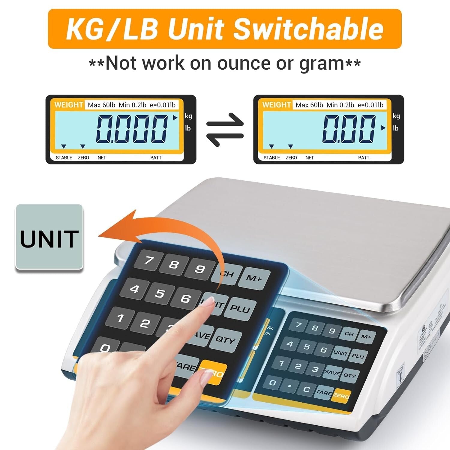 60lb Rechargeable Price Computation Scale for Deli & Market Use - NTEP Approved