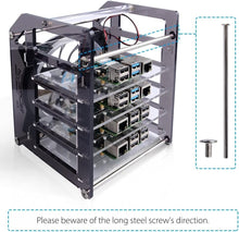 Load image into Gallery viewer, Compact 4-Layer Raspberry Pi Rack Case with RGB Fan - Versatile Compatibility