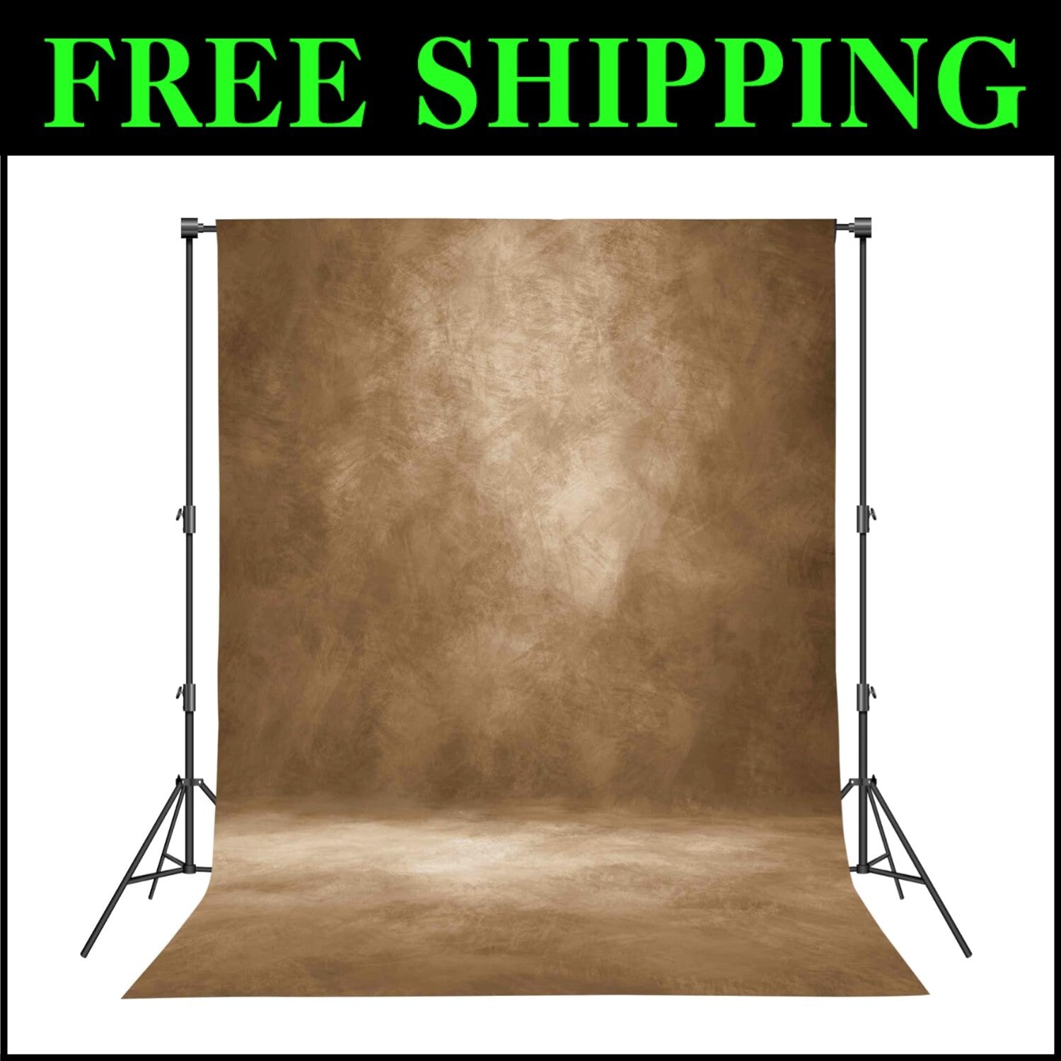 High-Resolution 8'x10' Brown Photography Backdrop with Pocket for Easy Setup
