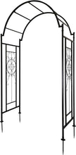 Load image into Gallery viewer, Intricate Black Archway Trellis for Climbing Plants - Weather-Resistant