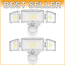 Load image into Gallery viewer, Adjustable 3-Head Motion Sensor Outdoor Lights - Bright 38W Security Floodlight