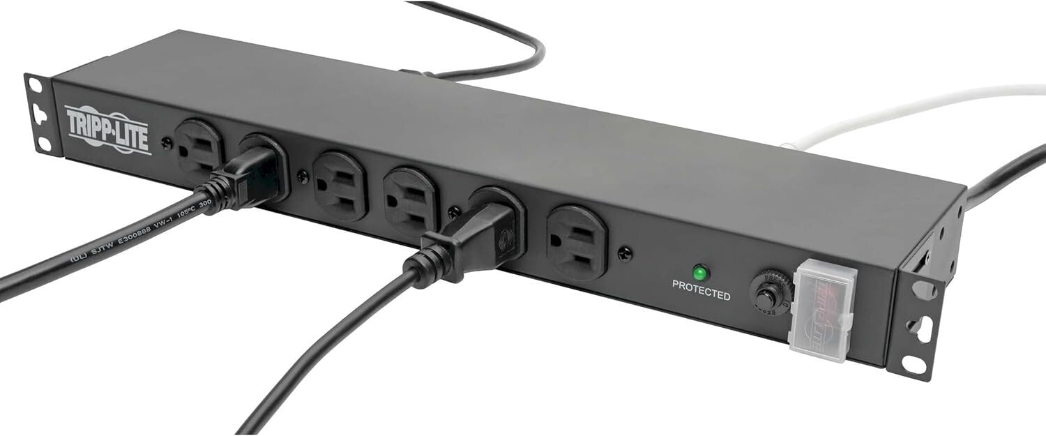 Premium 1U Rackmount Surge Protection Power Strip – 15A, 14 Outlets, 15ft Cord