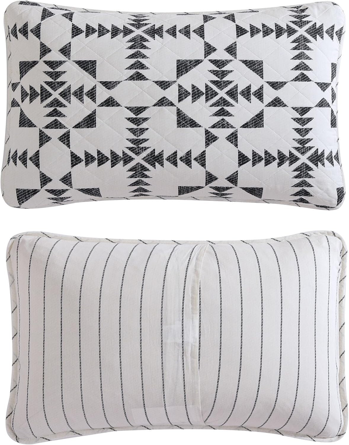 Stylish Arrowhead Charcoal King Quilt with Two Shams - Breathable Cotton Comfort