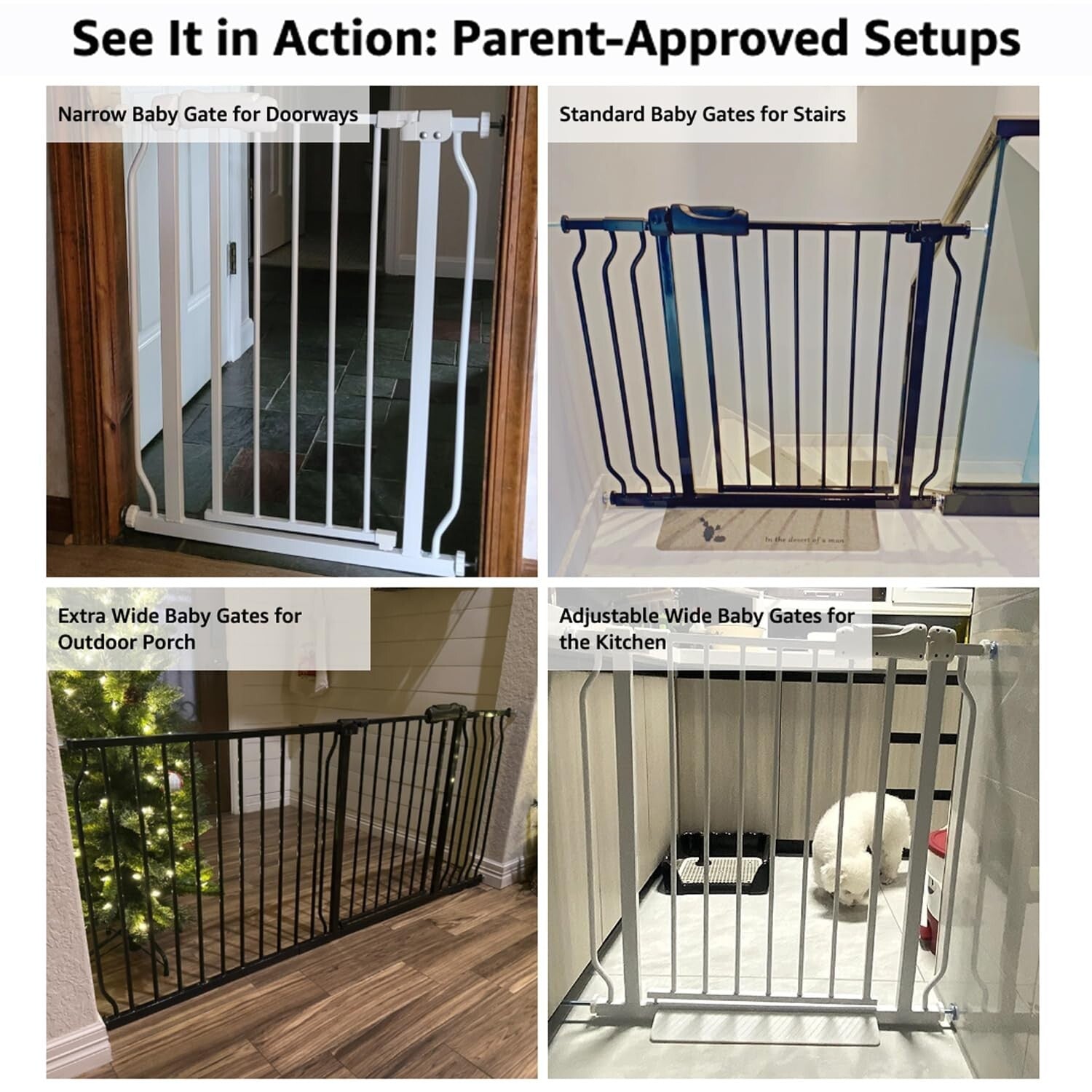 Extra Wide 85.8-104.5 Inch Baby Gate - Pressure Mounted, Auto-Close Safety Gate