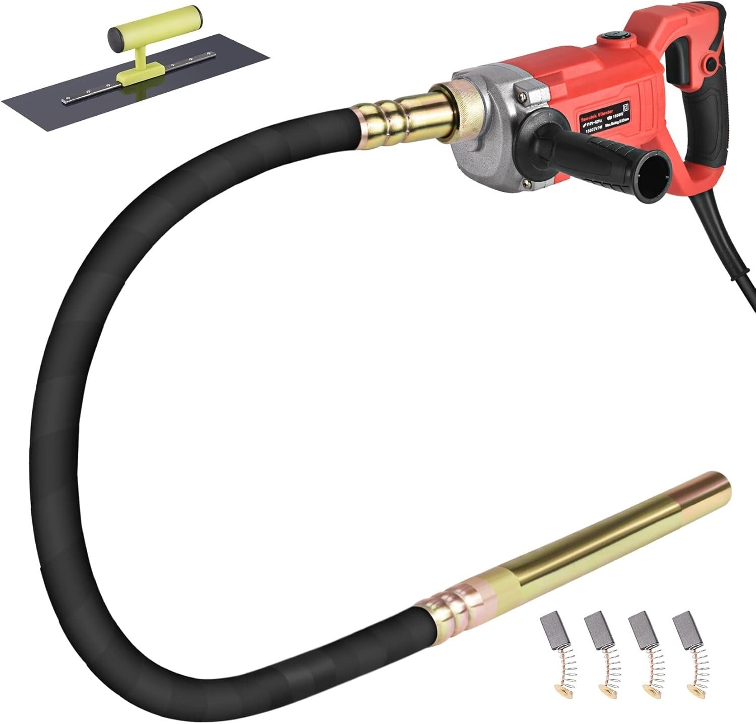 Industrial Handheld Concrete Vibrator with Extended Reach & Accessories Included