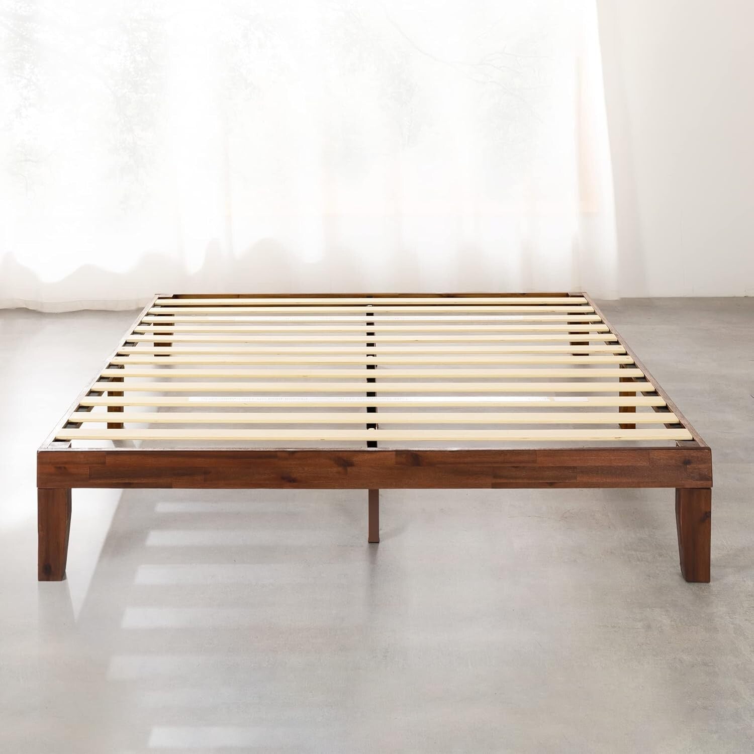Elegant Full Size Wooden Platform Bed | Easy Assembly & No Box Spring Needed