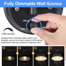 Load image into Gallery viewer, Set of 2 Dimmable Vintage Wall Sconces - Industrial Plug-In &amp; Hardwired Fixture