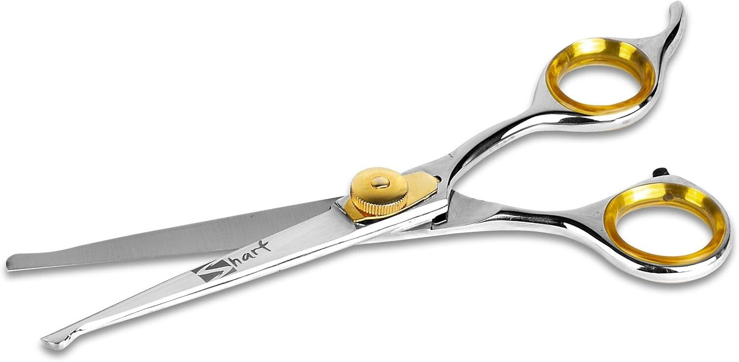 Lightweight 6.5" Gold Touch Dog Grooming Scissors - Perfect for Sensitive Areas