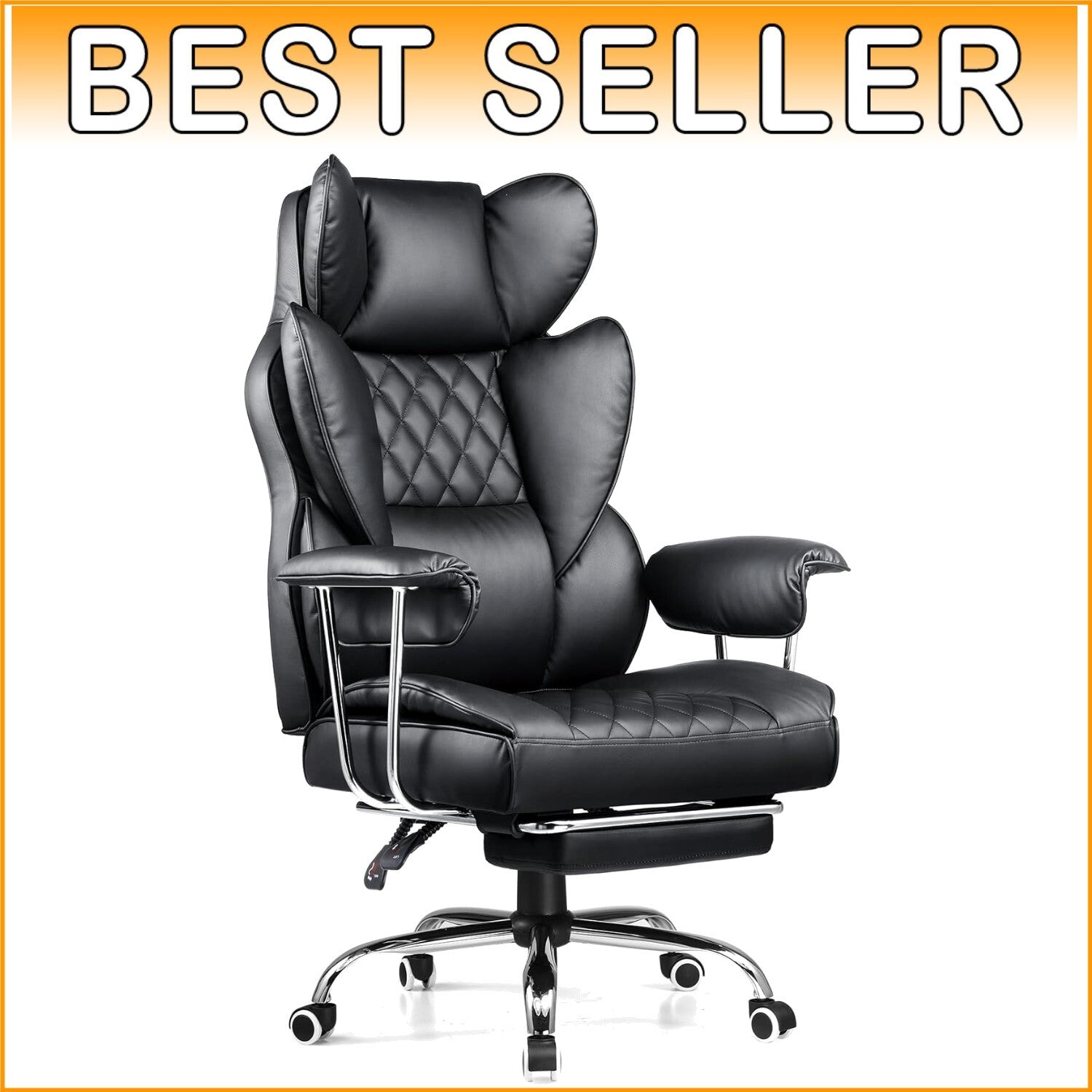 Big & Tall Executive Chair with Soft Armrests, Adjustable & Versatile