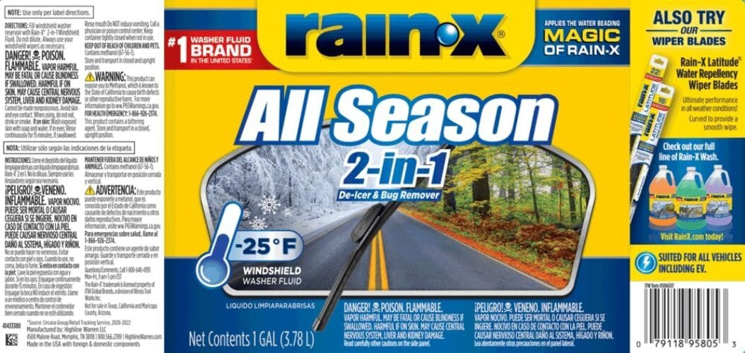 All Season 2-In-1 Windshield Washer -25°F, Pack of 6 Gallons, Liquid Cleaner