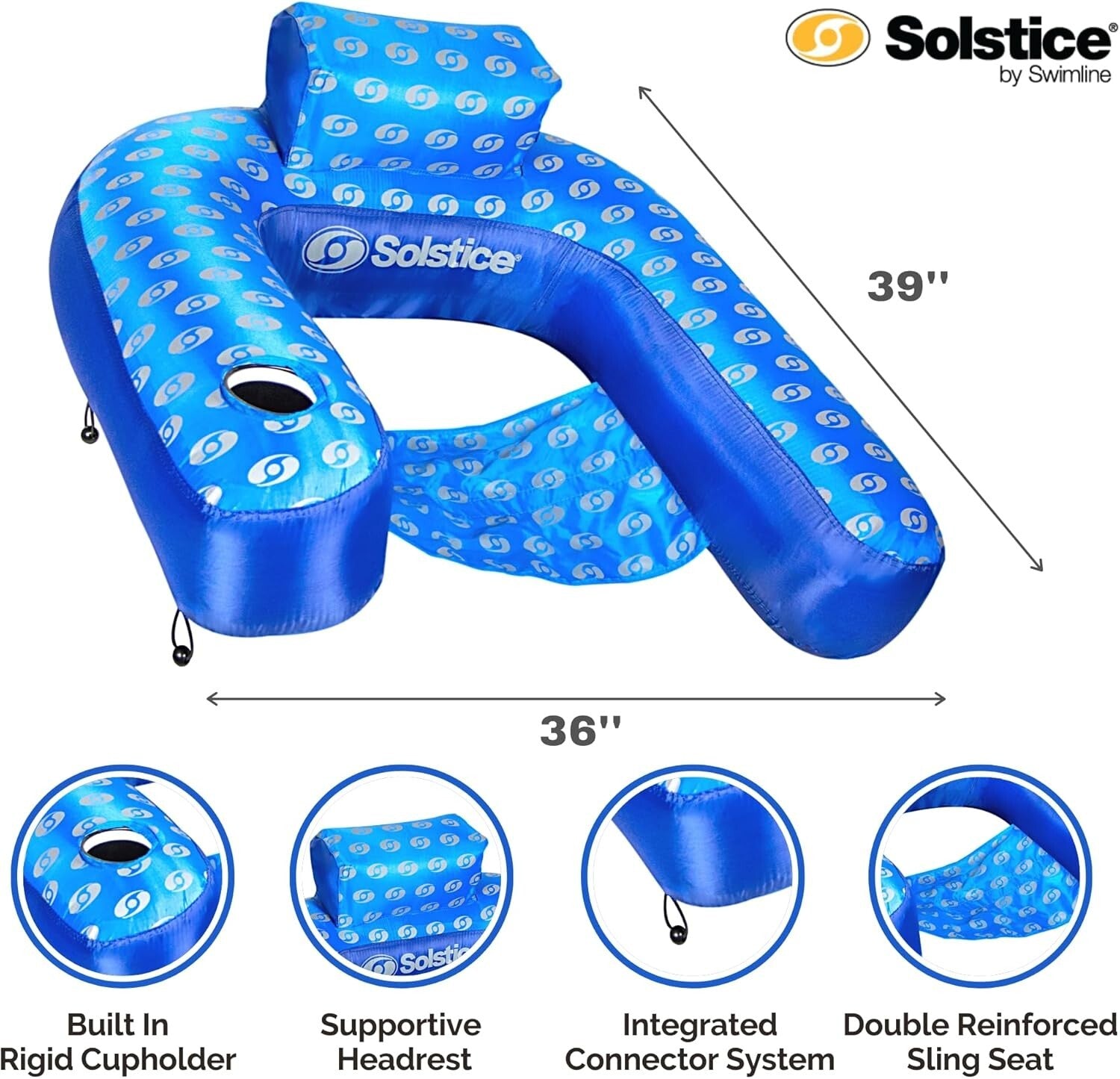 Comfortable U-Seat Pool Float - Extra-Large, Easy-Transport Design for All Ages