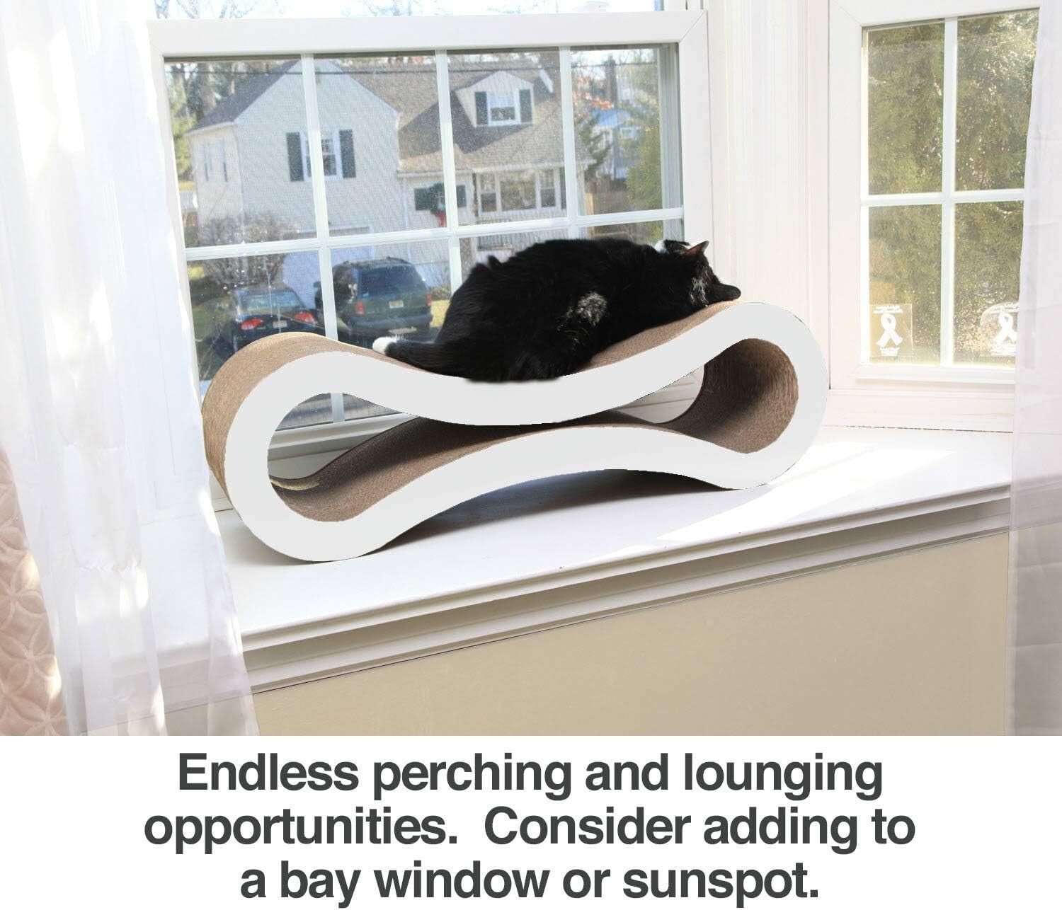 Reversible Cat Scratch Lounge with Organic Catnip - Stylish Eco-Friendly Design